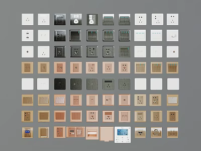 Wide Range of Stylish Switch Panels With Different Colors Designs And Materials 3d model