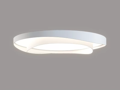 Modern Circular White Ceiling Light With Sleek Design And Soft Illumination 3d model