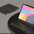 Sleek Modern Tablet With Detachable Keyboard Case And Colorful