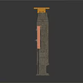 Industrial Dam Structure With Gray Concrete Walls Orange Metal Framework And Yellow Top Unit