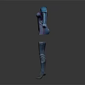 Modern Sleek Futuristic Blue Outfit With Detailed Top And Long Boots