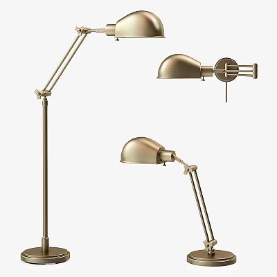 Modern Floor Lamp With Metal Stand Adjustable Arm And Curved Shade For Home Decor 3d model