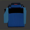 Blue Striped Car Seat With Headrest And Armrests For Automotive Parts