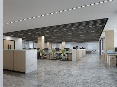 modern public office area open office 3d model