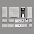 Modern Switch Socket Button 3d model