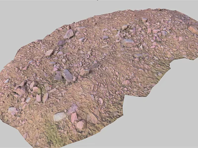 Natural Rugged Rocky Ground Surface With Various Stones And Brown Soil 3d model