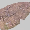 Natural Rugged Rocky Ground Surface With Various Stones And Brown Soil