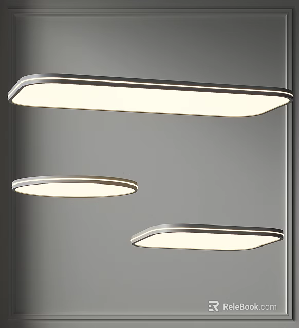 Modern Ceiling Lights With Sleek Design And Various Shapes For Home Interior 3d model