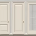 Three Different Interior Doors With Paneled And Glass Pane Designs In Light Color