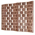 Wooden Room Divider With Lattice Grid Design For Home Interior Decoration