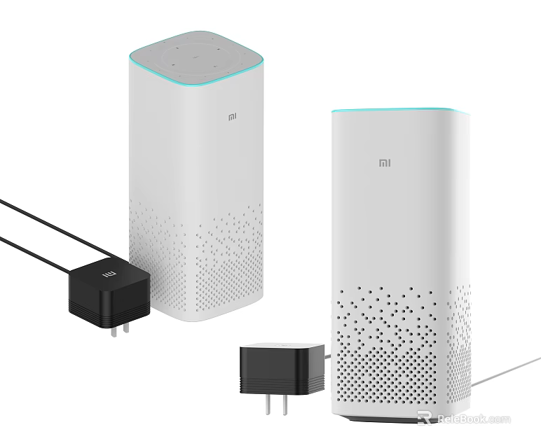 Xiaomi Smart Speaker White Design With Power Adapter And Modern Aesthetics 3d model 