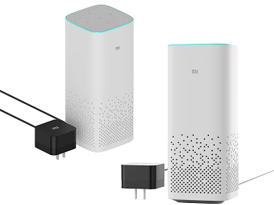 Xiaomi Smart Speaker White Design With Power Adapter And Modern Aesthetics 3d model