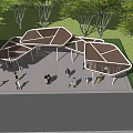 Modern Gallery Frame Landscape Gallery Frame Special-shaped Landscape Gallery Frame Hollow Landscape Gallery Frame Landscape Node Street Square 3d model