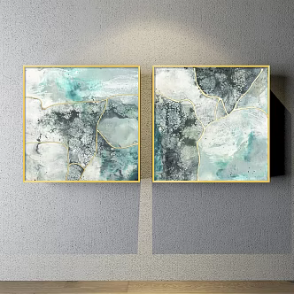 Modern abstract painting bedroom simple abstract painting decorative painting 3d model