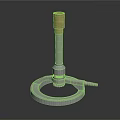 Industrial Metal Equipment With Golden Cylinder Silver Rod And Circular Stand