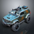 Rugged Military Off Road Vehicle With Camouflage Paint And Large Tires