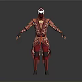 Red Decorative Warrior Armor With Intricate Patterns And Detailed Full Body Design