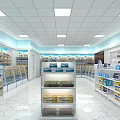 Pharmacy Store Interior Design With Bright Lighting And Organized Medicine Shelves