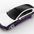Sleek Purple and White Modern Sedan Car Exterior Design With Stylish Wheels