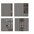 Modern Wardrobe Interior Design With Hanging Rods Shelves And Storage Drawers 3d model