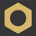 High Quality Shiny Golden Brass Hardware Connector with Double Hex Design and Smooth Surface