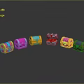 Colorful Decorative Treasure Chests With Various Colors And Open Design