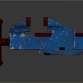 Sculpture Carving Vise Tool With Blue Body Red Handle And Fixed Jaw Design
