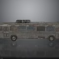 Old Rusty Vintage Bus With Aged Exterior Rusted Details And Roof Equipment