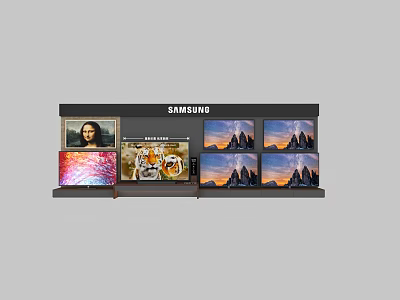 Samsung TV display wall 3d model Samsung TV display wall 3d model