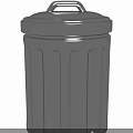 Elegant Metallic Trash Can With Striped Design And Secure Lid For Home Use
