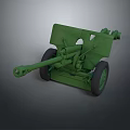 Green Wheeled Military Cannon As Historical Artillery Weapon With Classic Design