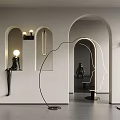 Modern Interior Lighting Combinations With Arched Designs Floor Lamps And Decorative Sculptures 3d model