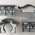 Traditional Chinese Architectural Exterior Walls With Tile Roofs Round Archways And Carved Windows