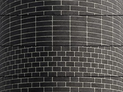 Architectural Brick Wall Components With Black Bricks And Uniform Structured Pattern 3d model