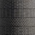 Architectural Brick Wall Components With Black Bricks And Uniform Structured Pattern 3d model