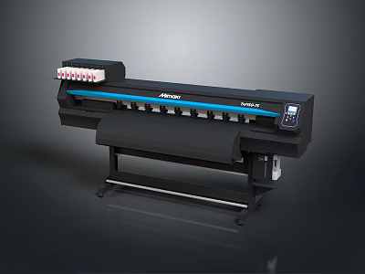 MIMAKI Professional Large Format Printer With Ink Cartridges And Control Panel For Roll Media 3d model