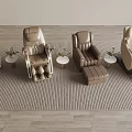Modern Massage Chairs In Various Colors With Leather Upholstery And Side Tables