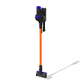 Lightweight Upright Vacuum Cleaner With Orange Pole And Black Blue Components For Home Cleaning