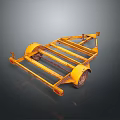 Yellow Metal Trailer Frame Structure With Wheels For Heavy Duty Transport