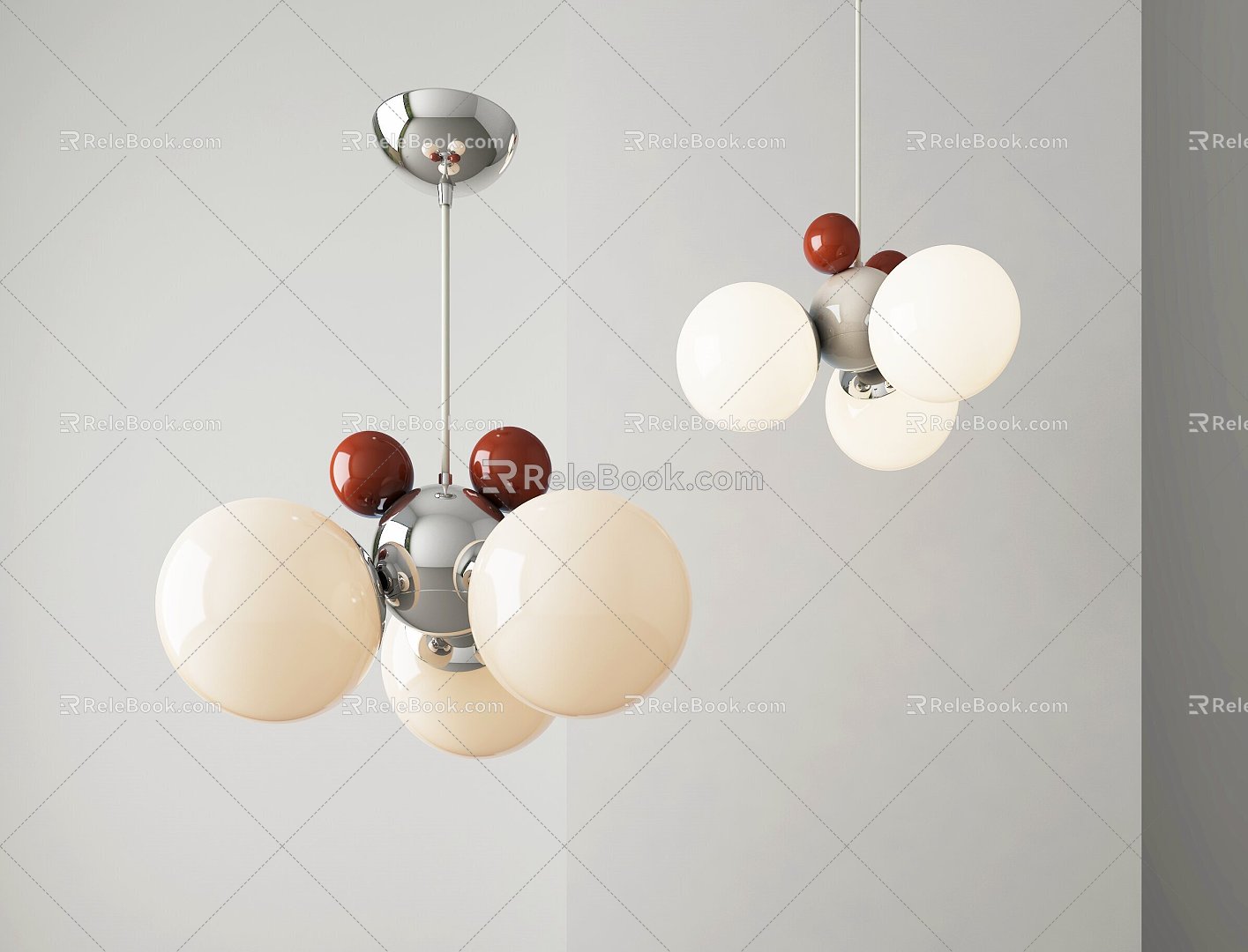 Mickey children's room chandelier cream wind cartoon ball lamp bedroom chandelier 3d model