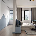 Modern Kids Bedroom With Storage Cabinets Study Desk And Natural Light