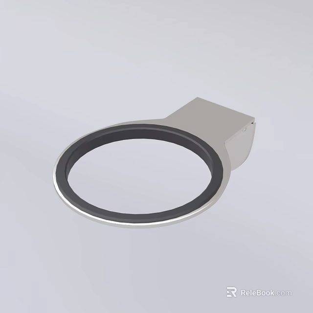 Metal Circular Hook With Square Base And Durable Design For Home Use 3d model 