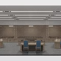 Modern Courtroom Interior With Arranged Seats Judge's Bench Judicial Emblem Wooden Paneling And Lighting