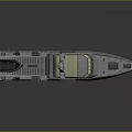 Modern Military Watercraft With Gray Hull Golden Windows And Radar Antenna Structure