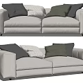 modern double sofa fabric double sofa 3d model
