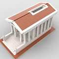 Building Blocks Classical Temple Model Featuring Columns Steps Door And Statues 3d model