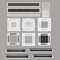 Modern Air Conditioner Vents Featuring Various Square And Rectangular Designs For Home