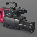 Vintage Digital Video Camcorder With Red Black Body And Large Lens Design