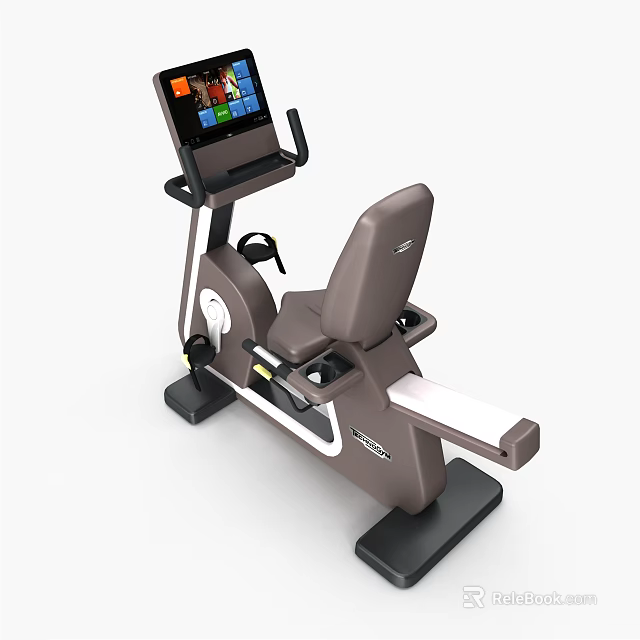 Modern Fitness Equipment Stationary Exercise Bike with LCD Display Comfortable Seat and Pedals 3d model 