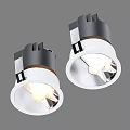 Modern LED Downlights and Spotlights With Illuminated White Black Finish And Metallic Design